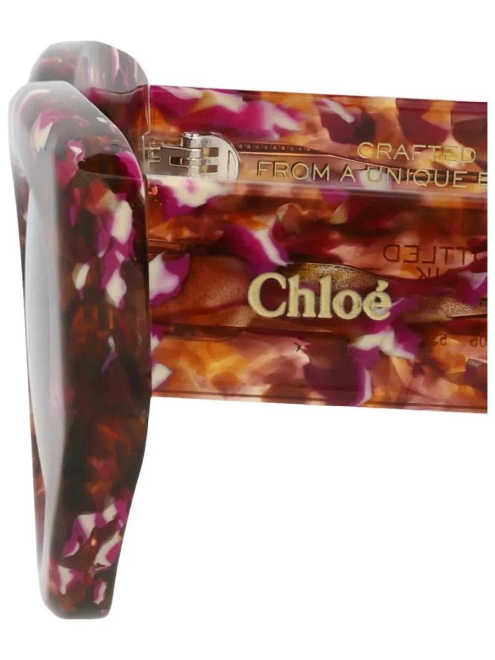 New Chloé Women's Sunglasses Cat Eye Recycled Acetate Frame Havana Havana Violet